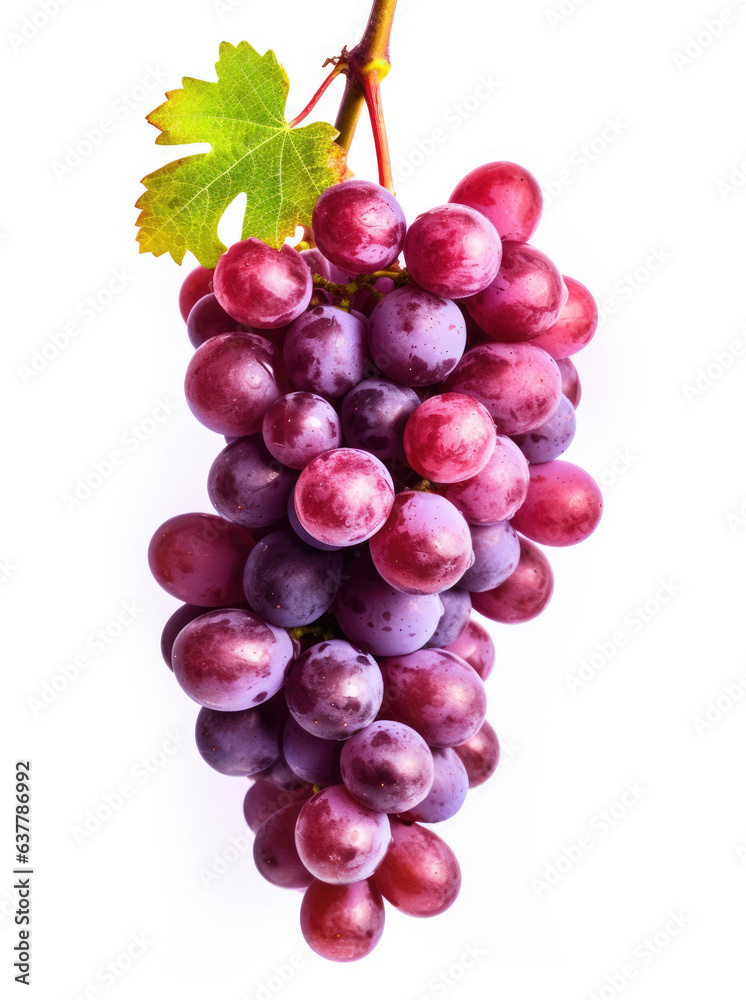 Ripe red grapes isolated on a white background Ripe red grapes isolated on a white background