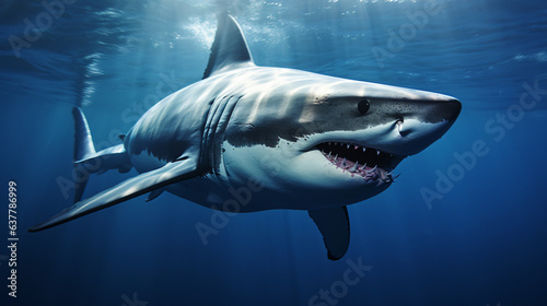 Great White Shark Carcharodon carcharias swimming