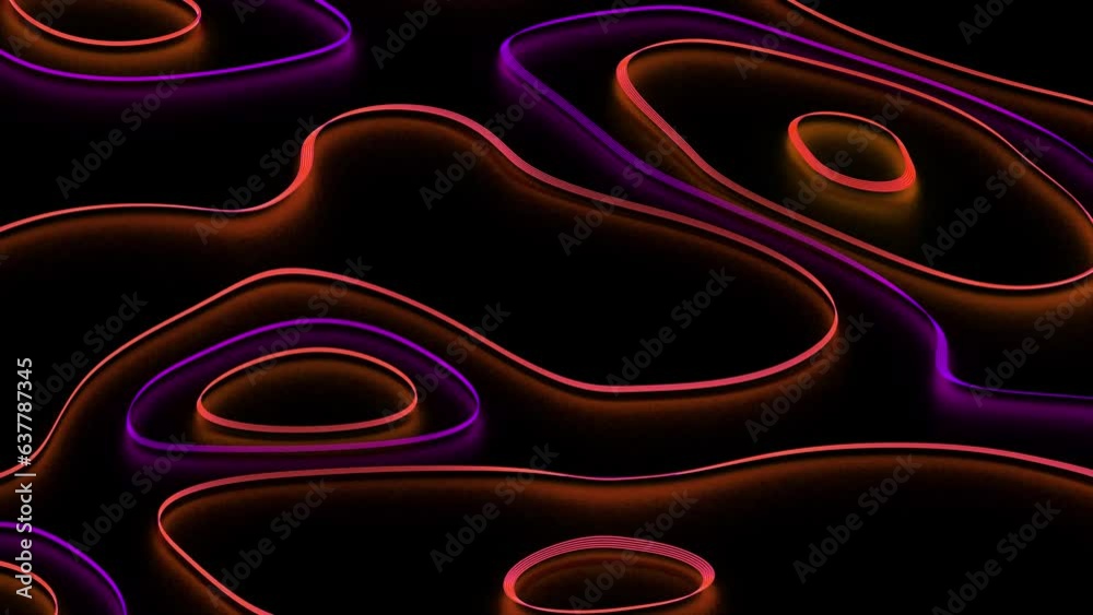 Organic Orange and Purple Energy 
Lazo Waves. Abstract VJ Animation Loop.