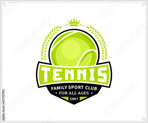 Tennis club logo design. Tennis emblem for tournament, recreation and clubhouse