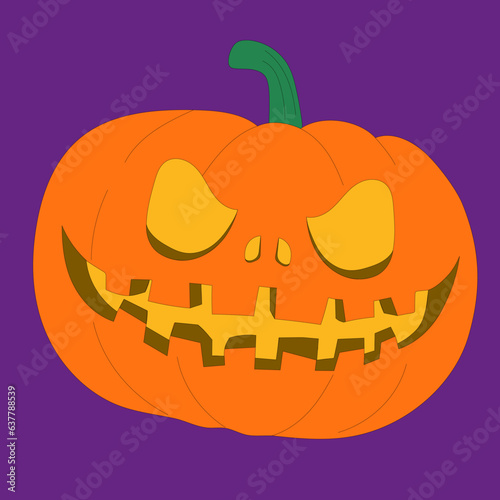 Halloween pumpkin Witch hat seth background pattern