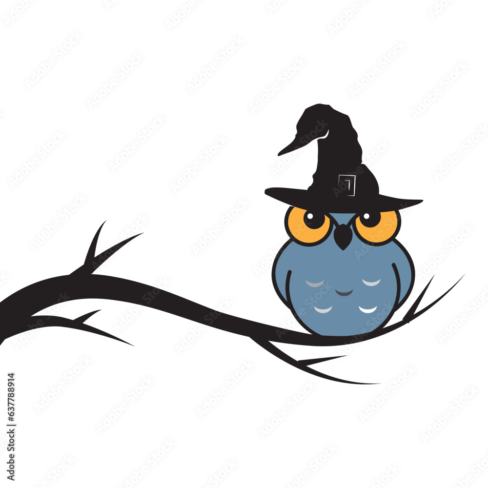 Fototapeta premium Halloween owl, icon