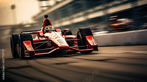 Indy car racer with blurred background © Johnu
