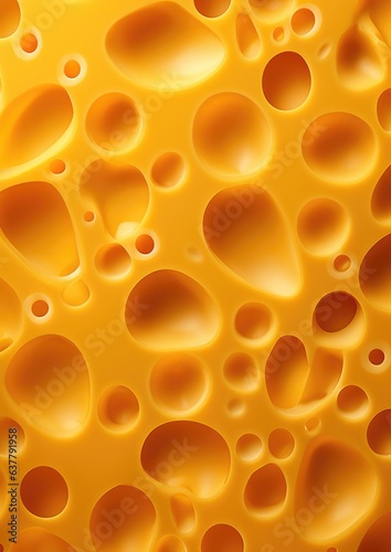 Texture of gold luxury cheese with holes in, cheese pattern wallpaper. Generative Ai.