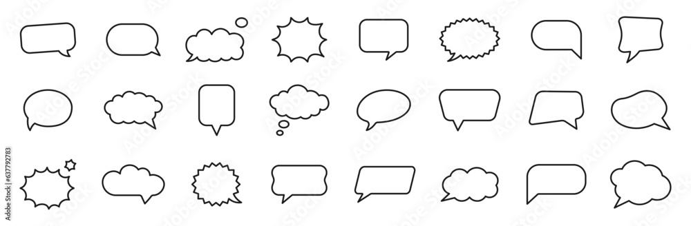 Speech Bubble icons. Message bubbles. Cloud speech set Speech Bubble icons. Message bubbles. Cloud speech set