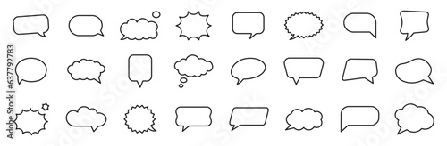 Speech Bubble icons. Message bubbles. Cloud speech set