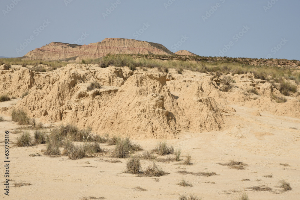 vista de paisaje semi- desierto en las Bardenas Reales