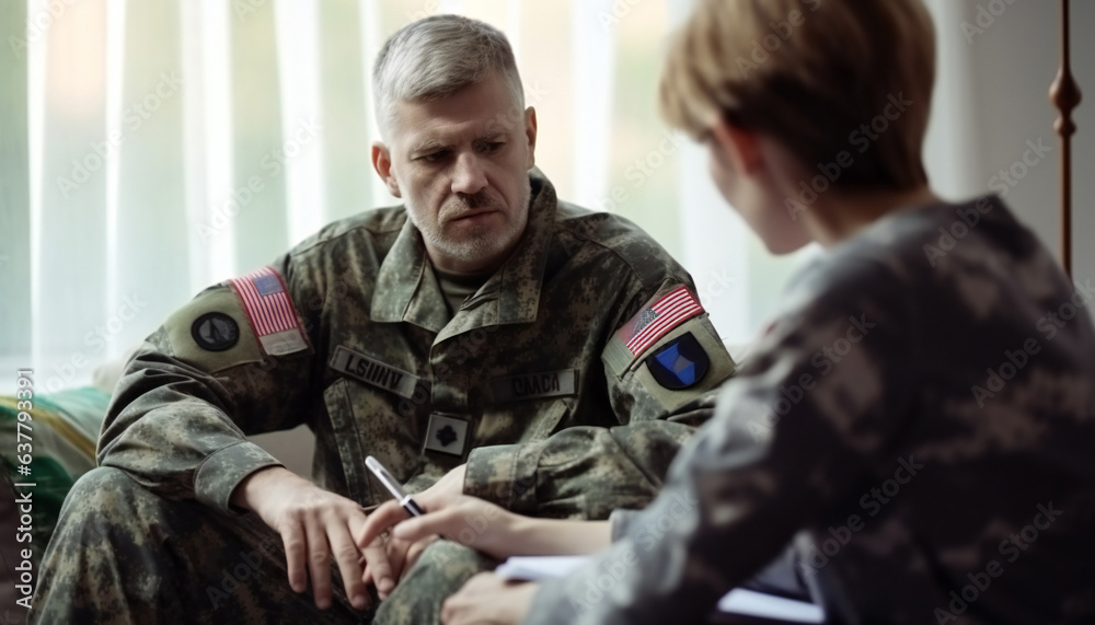 War veteran with mental health problems visiting physician