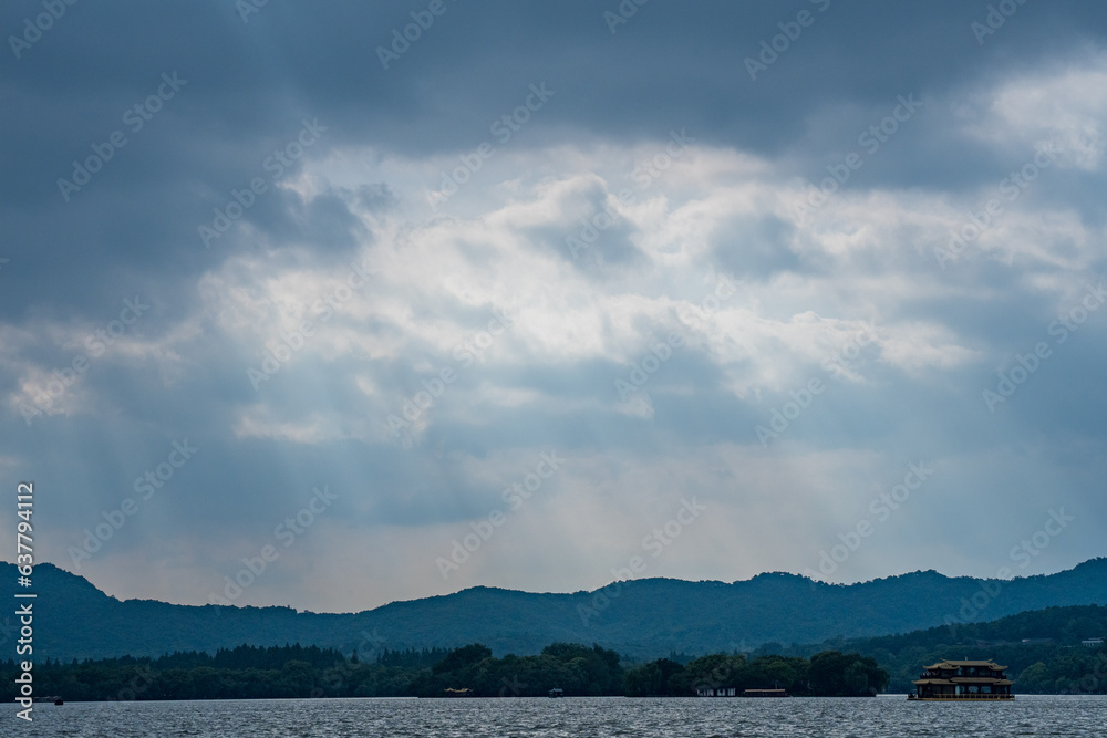 clouds over the lake