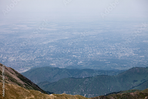 Huge beautiful hometown of Almaty from Tourist Peak