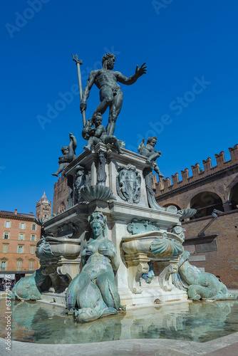 Fountain of Neptune in Bologna, Italy. photo