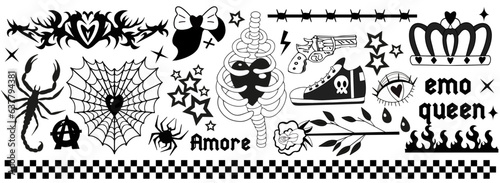 Washable wallpaper murals Y2k 2000s black grunge emo goth ...