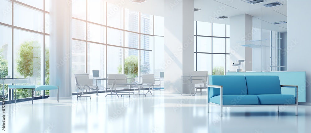 Interior of modern hospital, abstract medical background Interior of modern hospital, abstract medical background