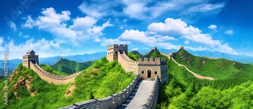 Leinwand Poster The Great Wall of China Stretching over thousands of miles