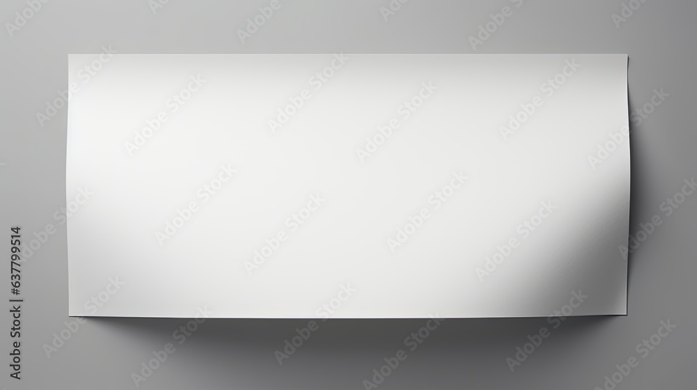 Gray background with folded blank paper. Mockup image