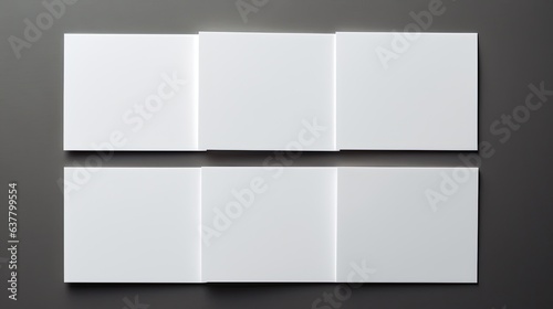 Mockup for graphic designers showcasing branding identity on white business cards against a gray paper backdrop