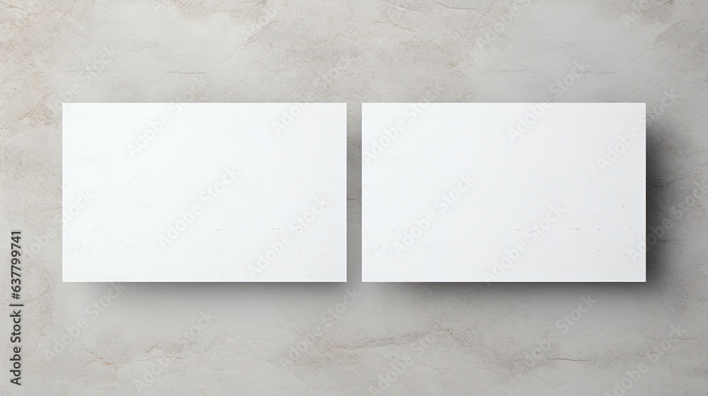 Two business cards shown horizontally on a textured white background . Mockup image Two business cards shown horizontally on a textured white background . Mockup image