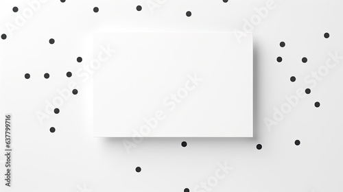 Minimal invitation card with blank space and dotted paper on white background. Mockup image