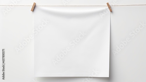 Clipped white fabric tag with space on white background. Mockup image