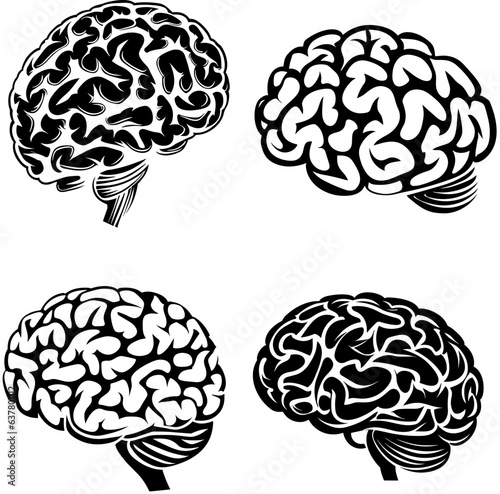 Human brain medical vector icon illustration isolated on white background