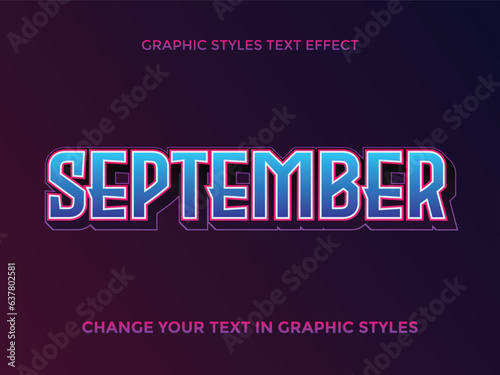 SEPTEMBER BLUE VIOLET GRADIENT EDITABLE TEXT EFFECT