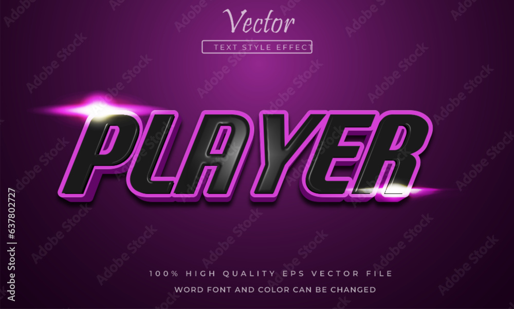 Player text effect editable 3d style