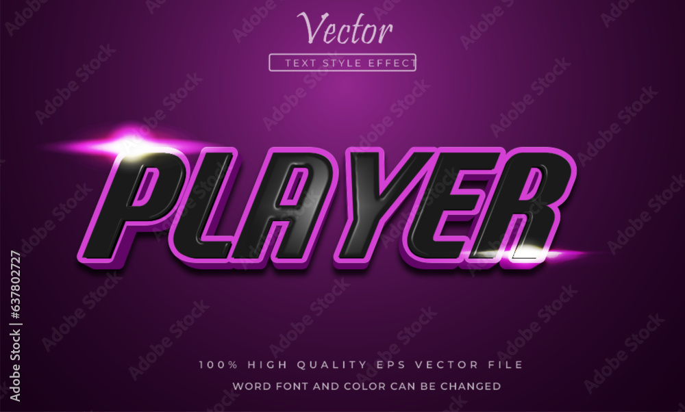 Player text effect editable 3d style Player text effect editable 3d style