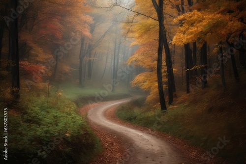 Photo of a serene forest path surrounded by nature's beauty