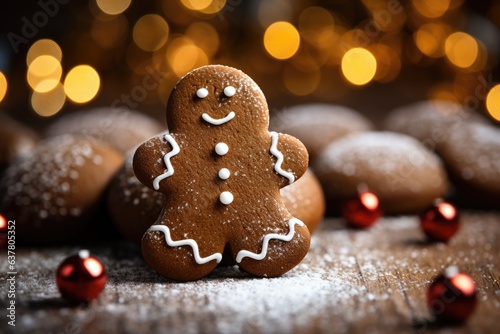 gingerbread - macro closeup of christmas cookies (Generative AI)
