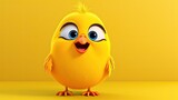 Cute 3D cartoon canary character.