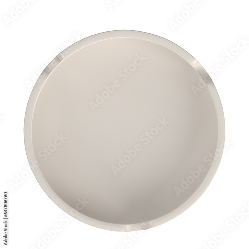 3D rendering illustration of a round ceramic ashtray