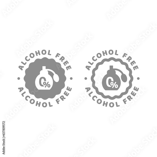 Alcohol free vector icon. Ingredients label badge, no alcohol.