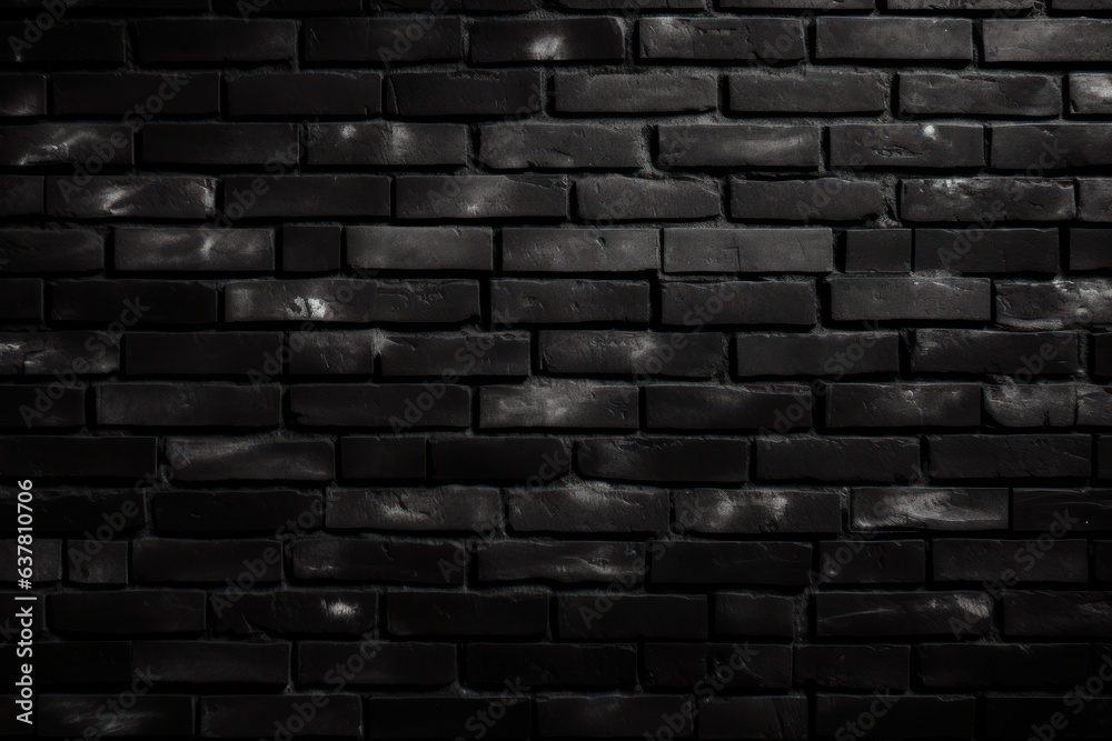 A textured black brick wall with a gritty and worn appearance