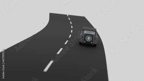 Moscow, Russia - July 20 2023: Car and asphalt, CG