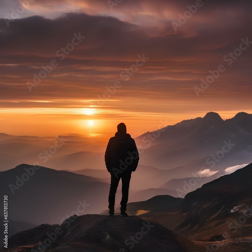 A person silhouetted against a glowing sunrise at a mountaintop, evoking a sense of accomplishment and awe4