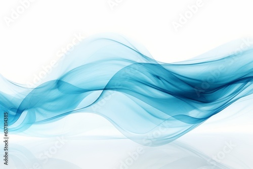 A swirling blue smoke wave against a clean white backdrop