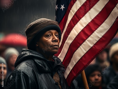 A heartfelt tribute as veterans stand in salute under a towering flag