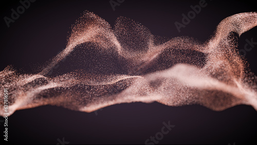 Slika na platnu Shifting dust with a golden hue, resembling glitter, moves due to the blowing wind