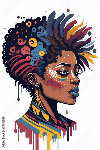 Beautiful woman watercolor portrait. AI generated illustration