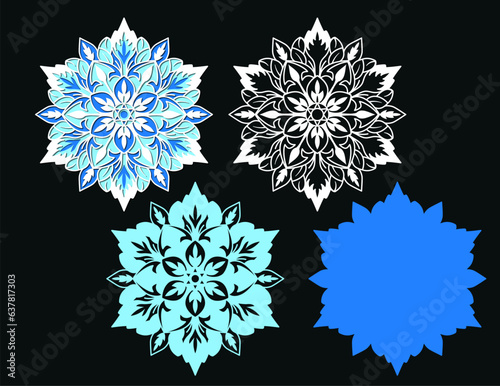 Openwork layered snowflake. DIY crafts. Cut out the Christmas snowflake. Application
