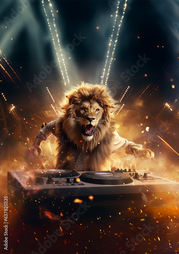 Lion DJ at the Club - Roaring Beats and Groovy Vibes for Your Party © Supermint