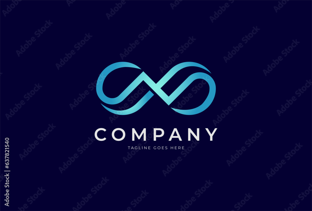 Infinity Logo. letter N with infinity combination. usable for technology and company logos. vector illustration Infinity Logo. letter N with infinity combination. usable for technology and company logos. vector illustration