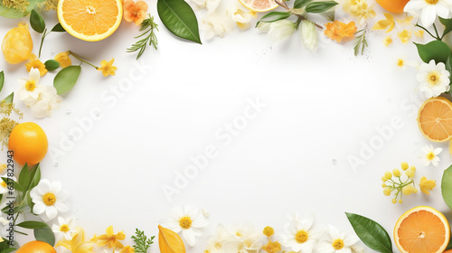 Foto Citrus Vitality Frame: Feature your product alongside an assortment of citrus fruits like oranges, lemons, and grapefruits to emphasize its invigorating and revitalizing qualities