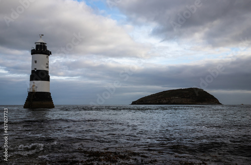 Penmon Lighthouse on the coast of Anglesey in north Wales