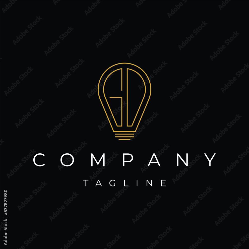 Letter GD initial lamp solution bulblight icon logo design vector template Letter GD initial lamp solution bulblight icon logo design vector template