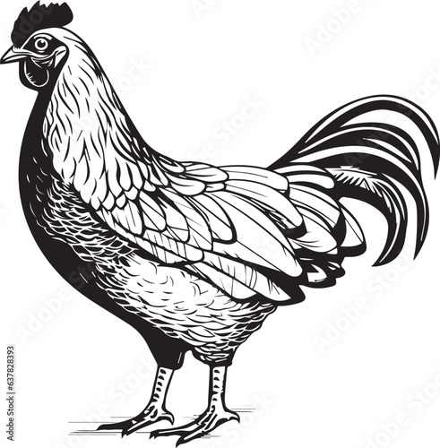 rooster isolated on white background