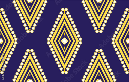 Geometric ethnic pattern traditional Design for background, carpet, wallpaper, clothing, wrapping, Batik, fabric, illustration embroidery style.