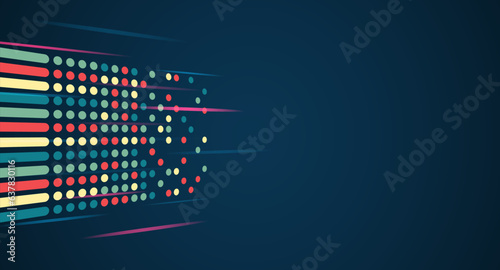 Structuring the flow of information. Data analytics concept. Sorting a large amount of data on a dark background. Big data visualization. Futuristic network or business analytics.