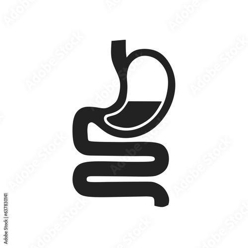 stomach and intestines human organs flat icon vector