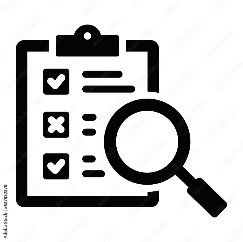 Evaluation Glyph Icon Evaluation Glyph Icon